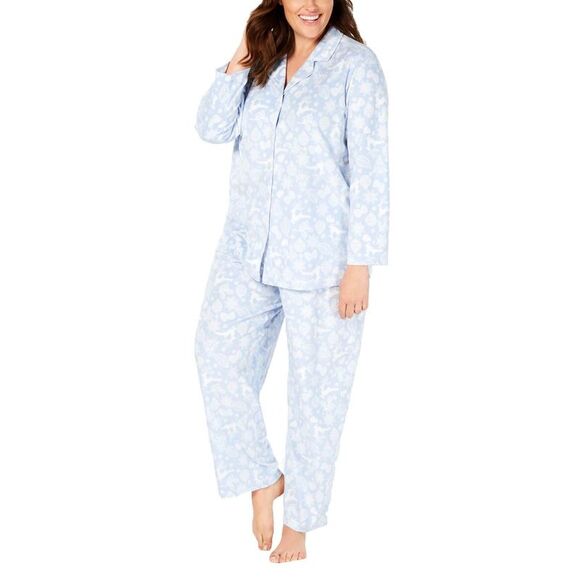 CHARTER CLUB INTIMATES Intimates Light Blue Holiday Sleep Pants XS - Picture 1 of 2